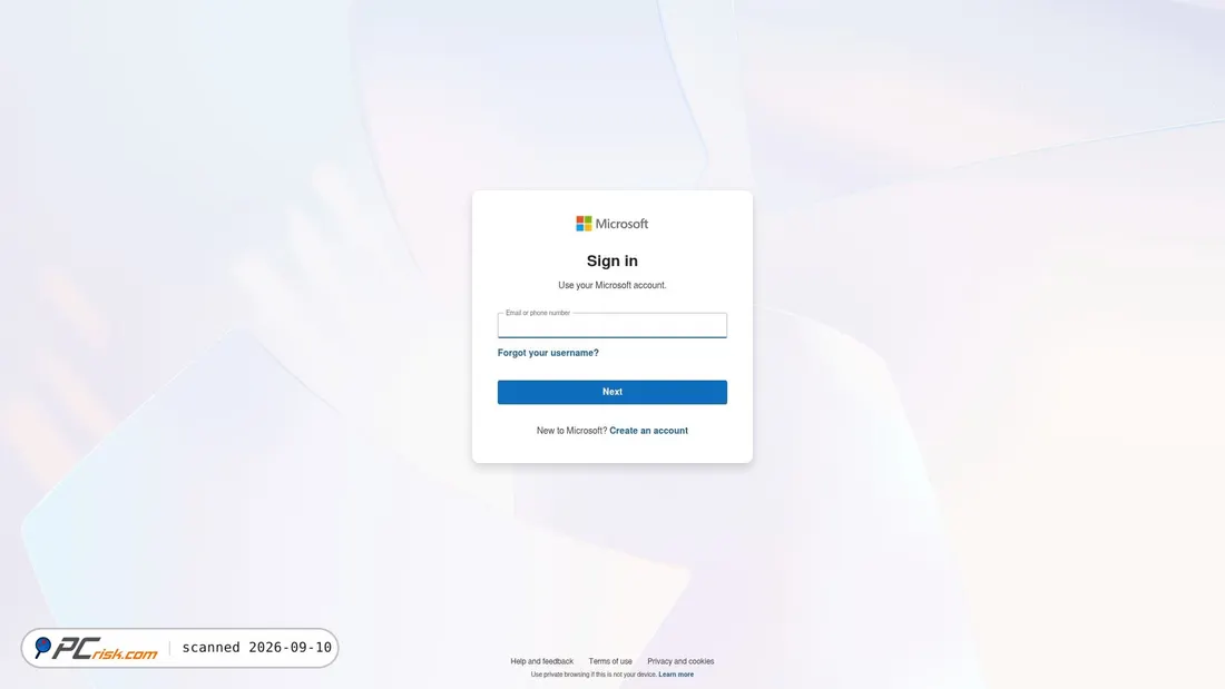 Capture d’écran de login.live.com