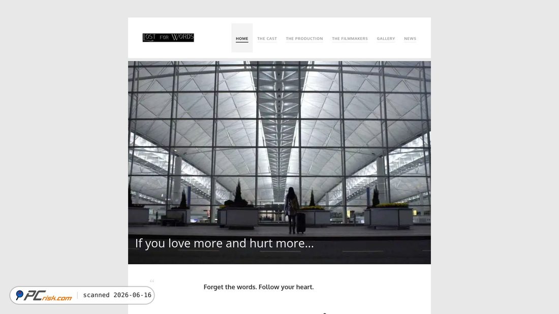 Screenshot of lostforwords-movie.com
