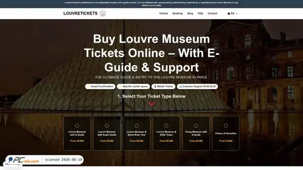 louvretickets-eguide.com screenshot