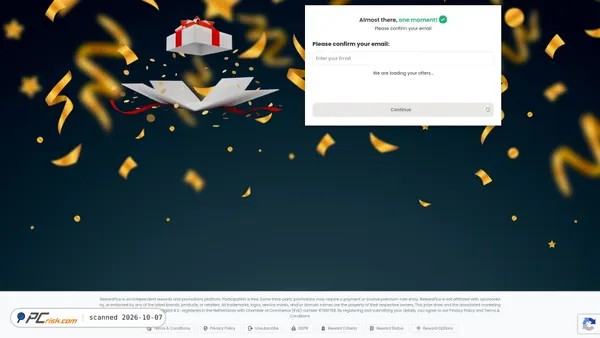 Captura de ecrã de lp.rewardflux.co.uk