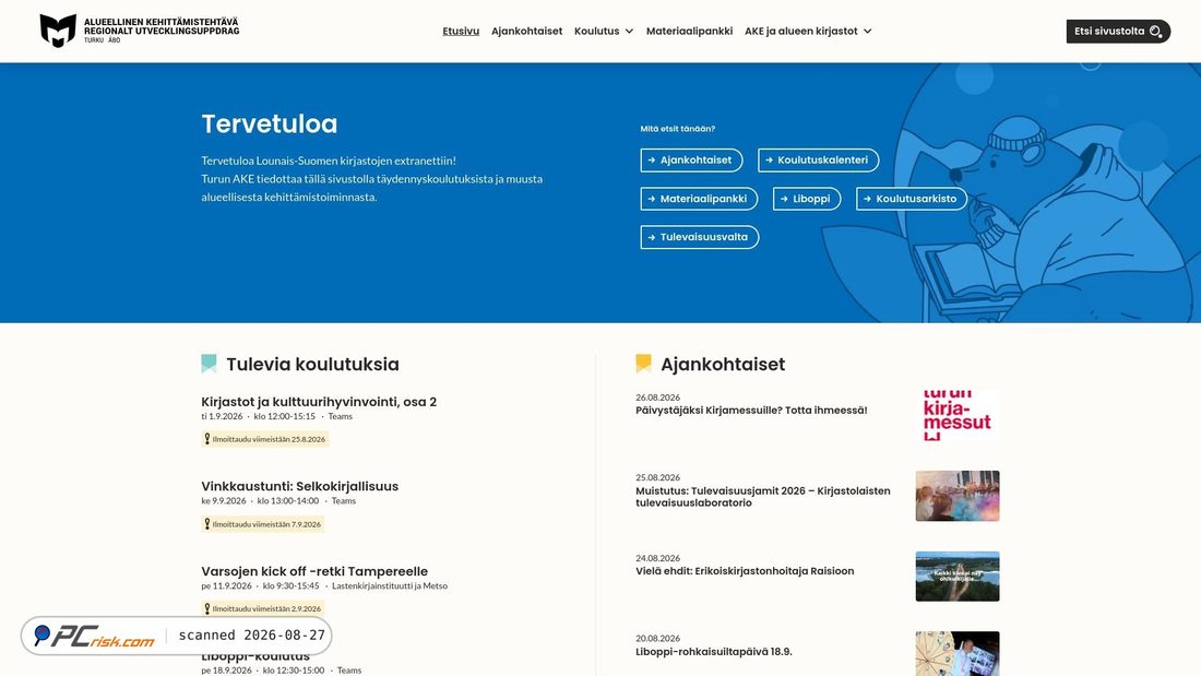 Screenshot von ls-kirjastot.fi
