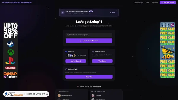 Screenshot van lua.tools