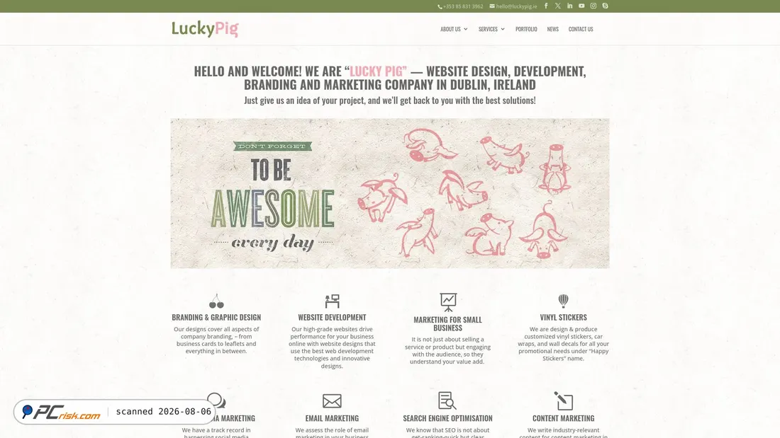 Screenshot of luckypig.ie