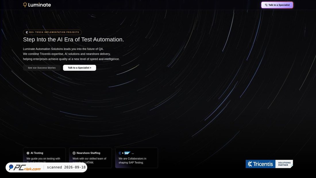 Captura de ecrã de luminateautomationsolutions.com
