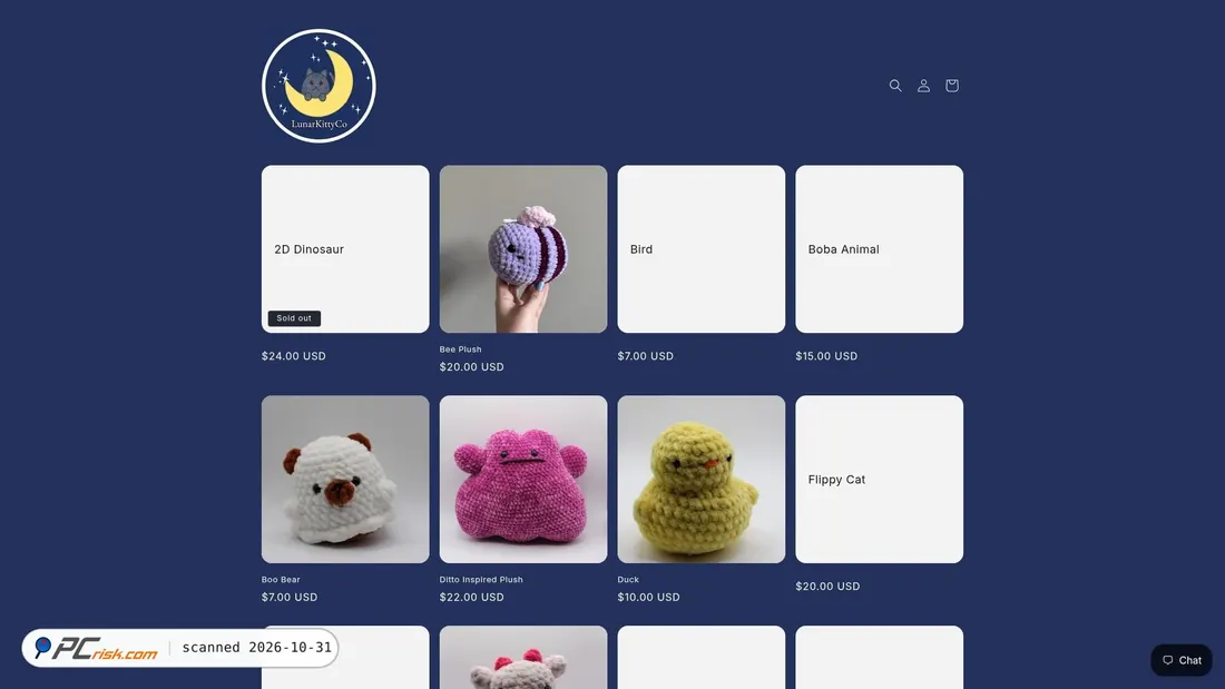 Captura de ecrã de lunarkittyco.com