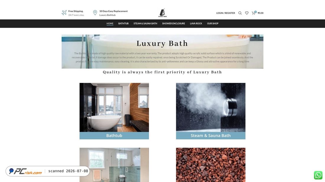 Screenshot of luxurybath.in