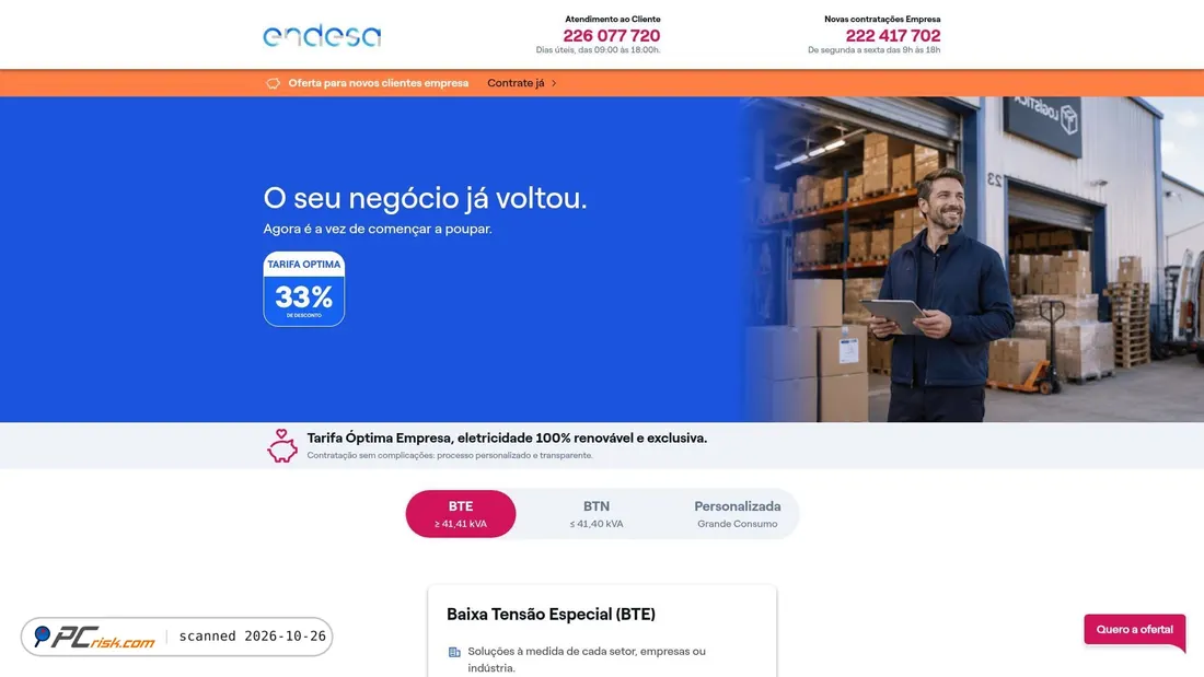 Screenshot of luzempresasendesa.pt