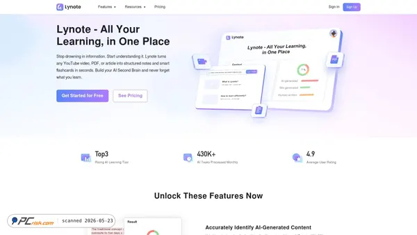 lynote.ai screenshot