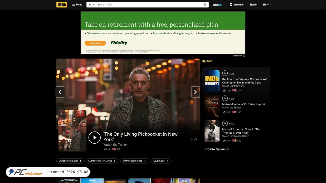 Screenshot of m.imdb.com