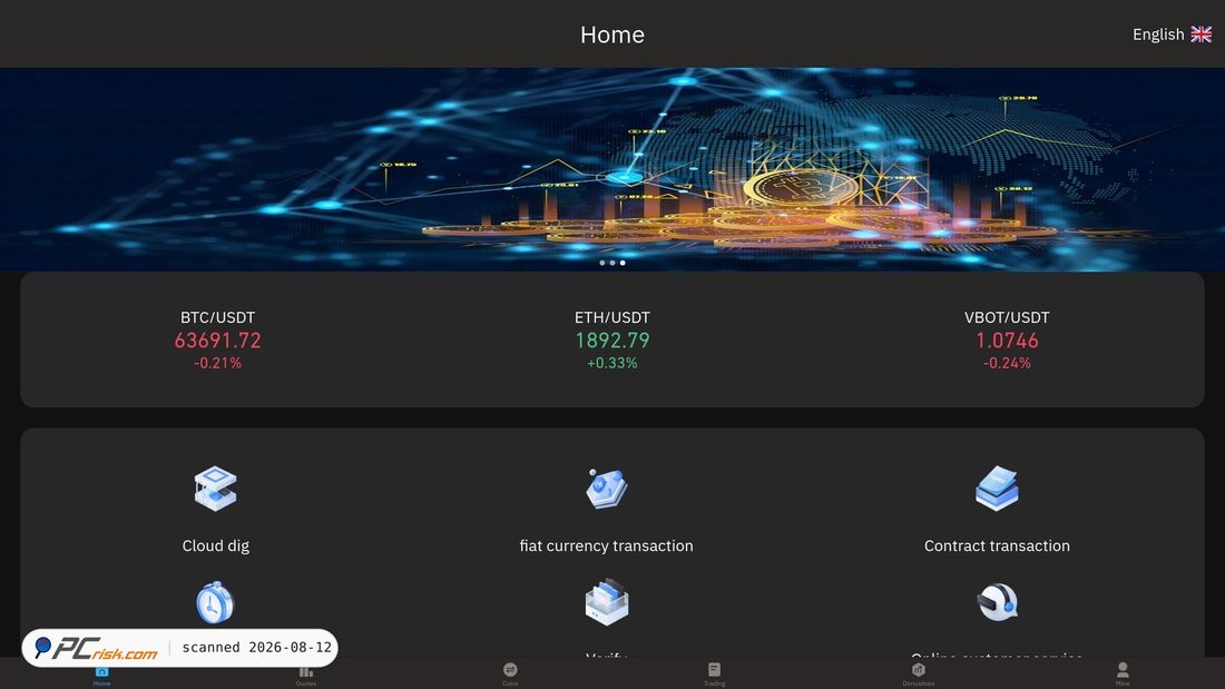 Zrzut ekranu m.vbotcoin.com