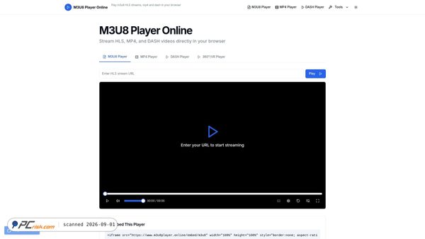 m3u8player.online Screenshot