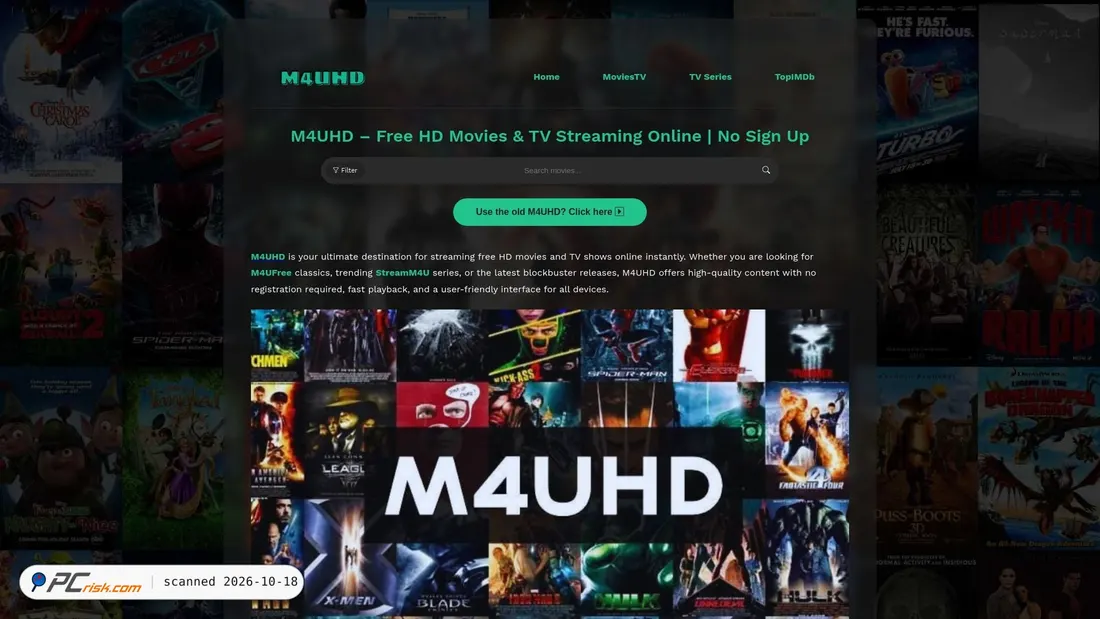 Captura de ecrã de m4uhd.live