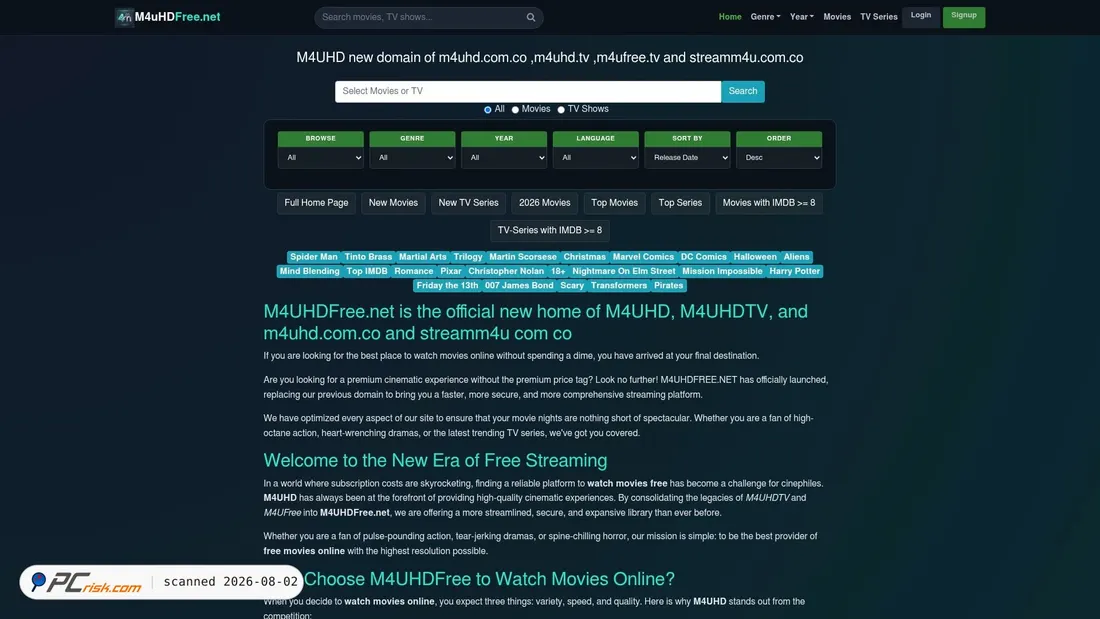 Screenshot of m4uhdfree.net