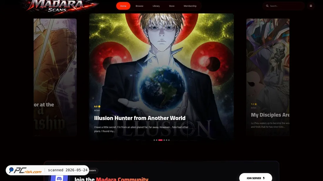 Screenshot of madarascans.com