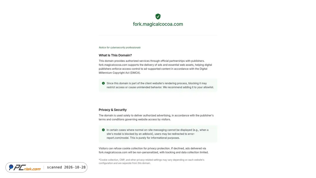 Screenshot von magicalcocoa.com