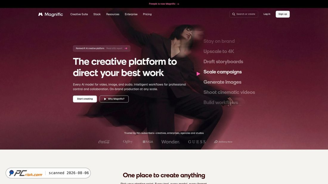 Screenshot di magnific.com