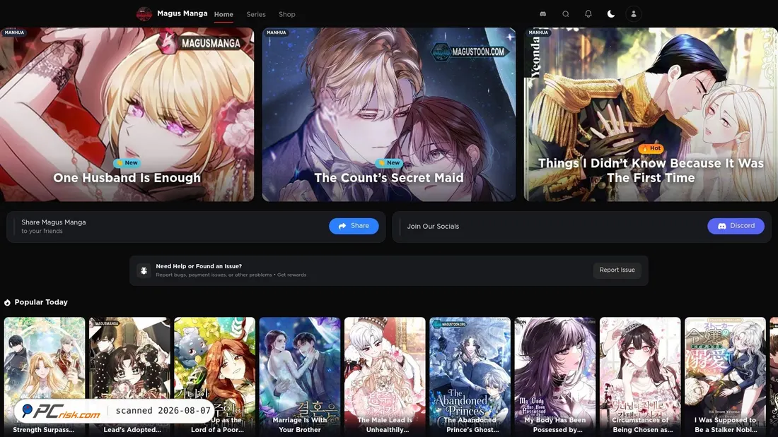 Screenshot of magustoon.org