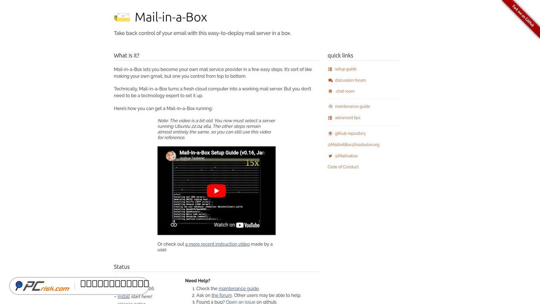 Screenshot of mailinabox.email