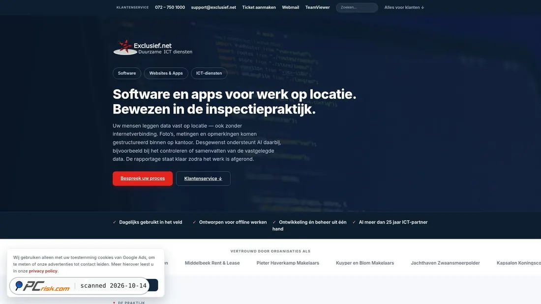 Captura de ecrã de main.exclusief.net