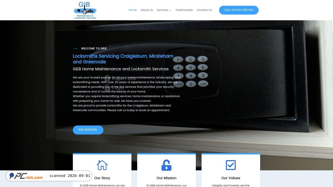 Captura de pantalla de maintenancelocksmithsservices.com.au
