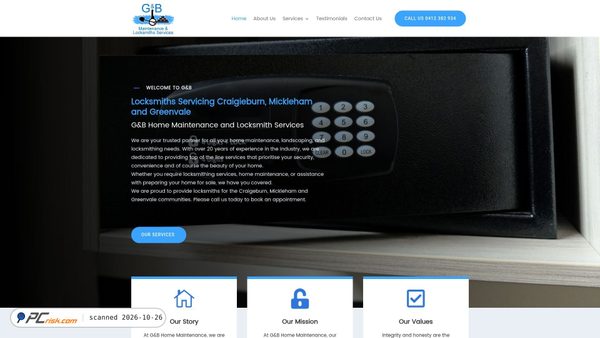 maintenancelocksmithsservices.com.au screenshot