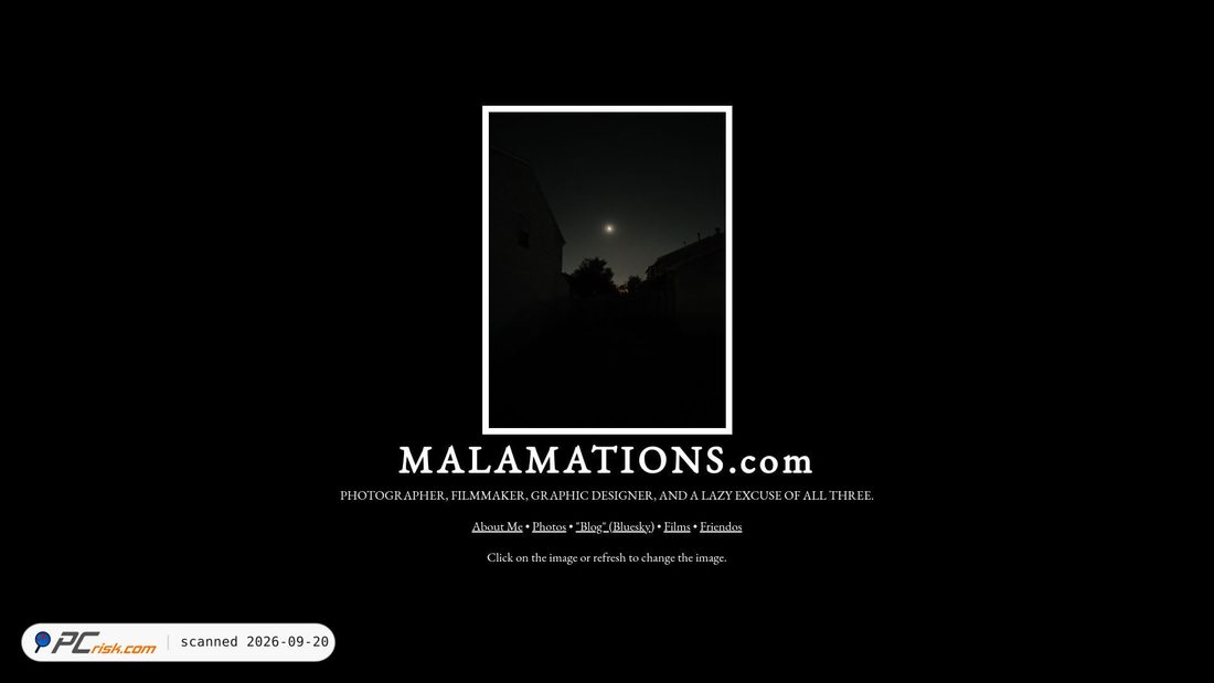 Captura de ecrã de malamations.com