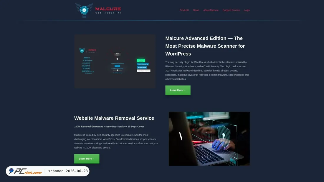 Captura de pantalla de malcure.com