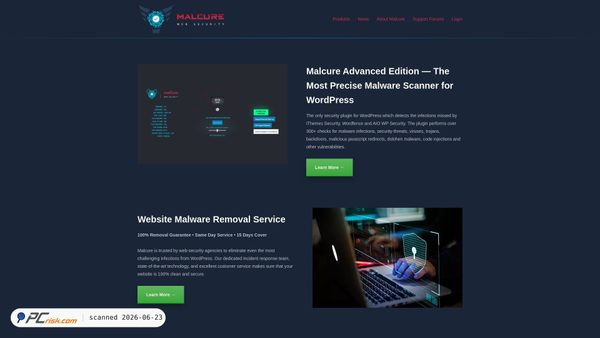 malcure.com screenshot