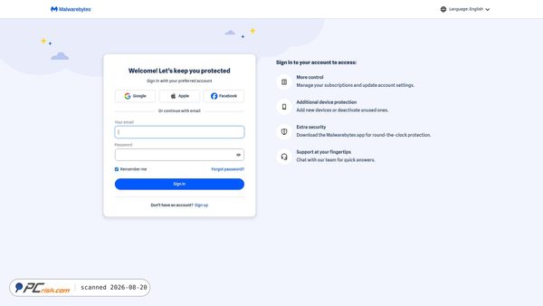 Screenshot di malwarebytes.valueyouridentity.com
