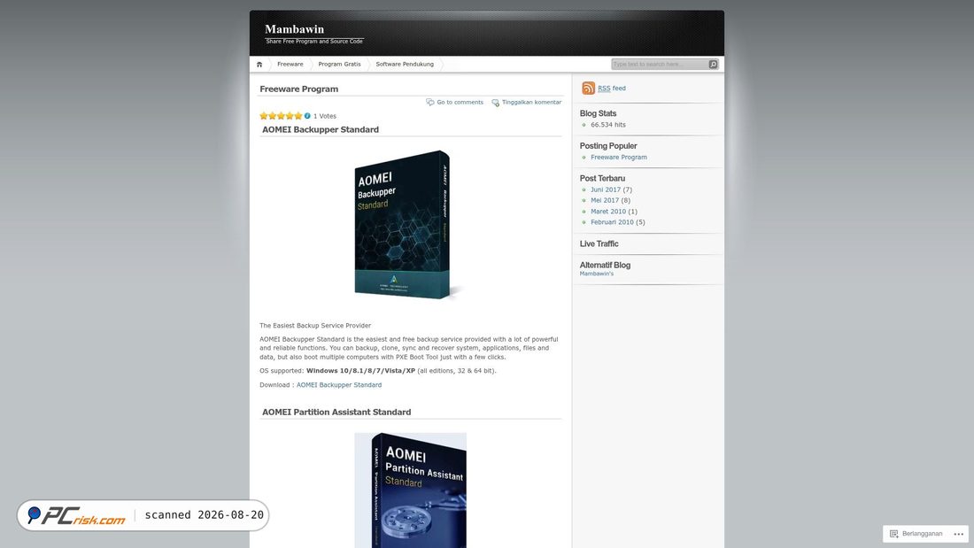 Screenshot of mambawin.wordpress.com
