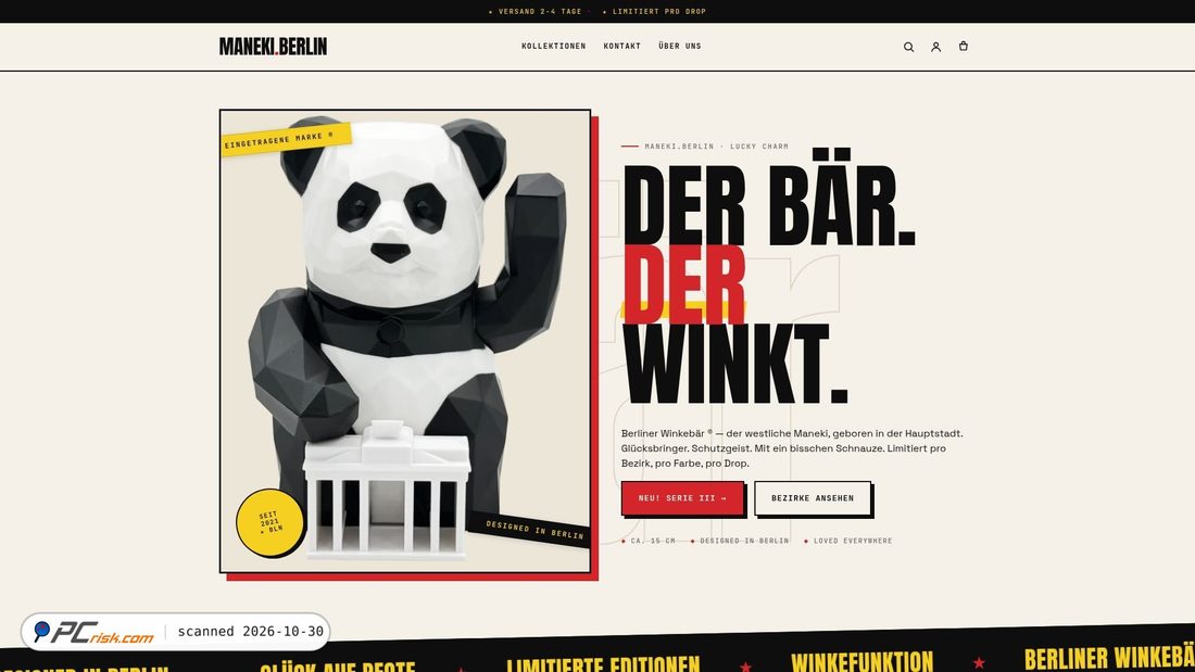 Screenshot von maneki.berlin