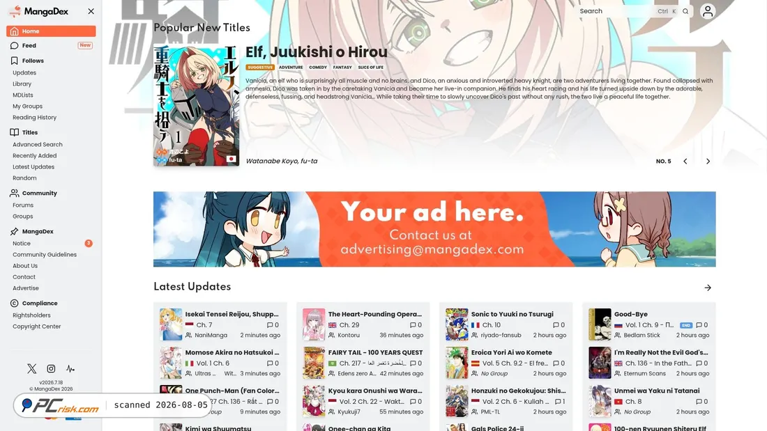 Screenshot von mangadex.org