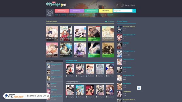 Screenshot van mangago.com
