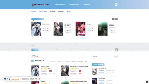 manhwaden.com screenshot