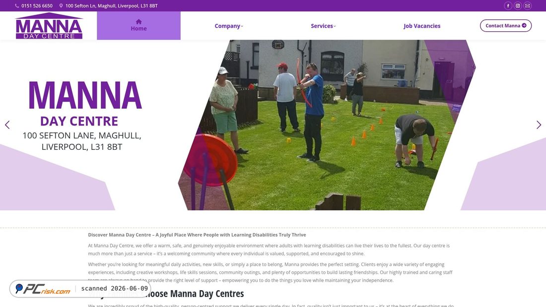 Screenshot of mannadaycentre.co.uk
