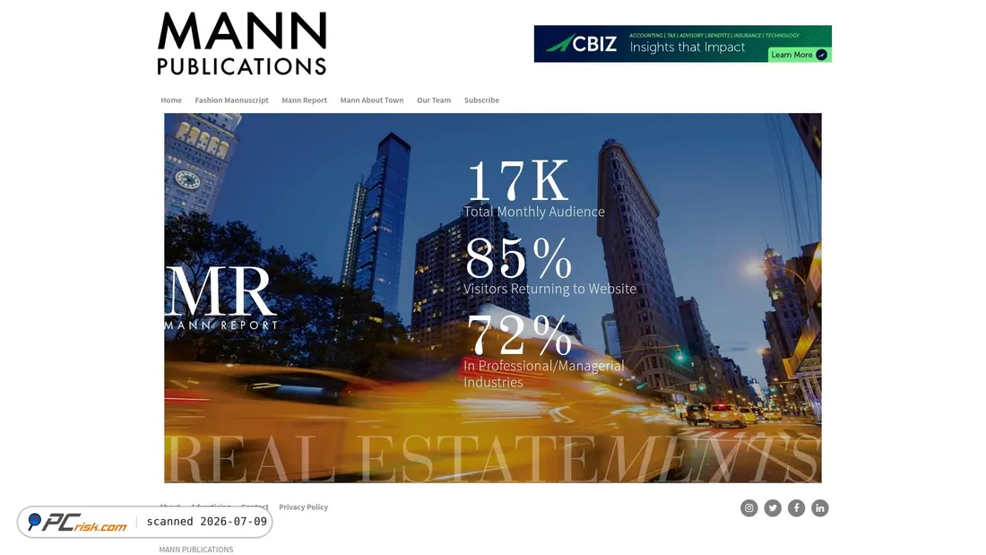 Screenshot of mannpublications.com