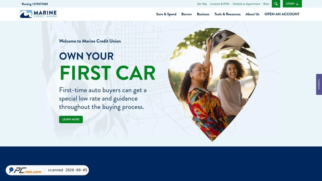 Screenshot of marinecu.com