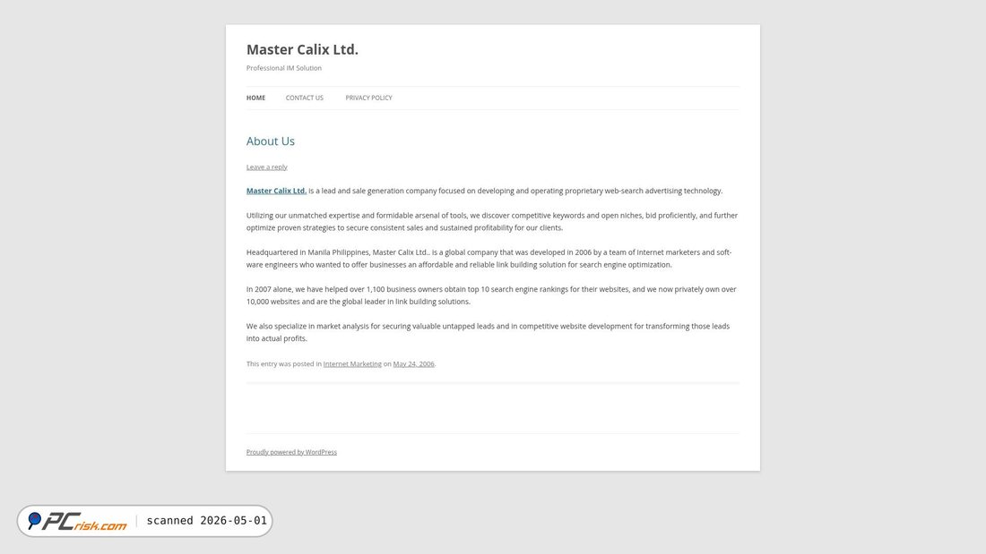 Capture d’écran de mastercalix.com