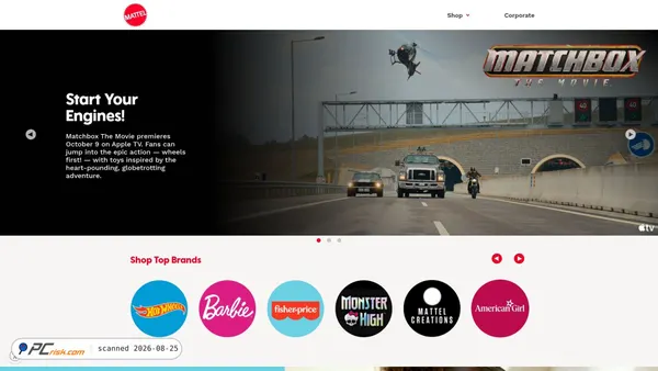 mattel.com screenshot