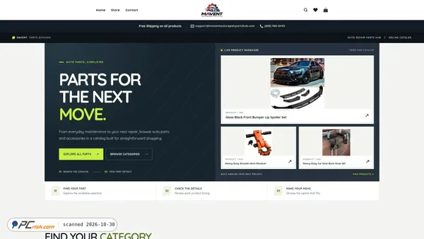 Zrzut ekranu maventautorepairpartshub.com