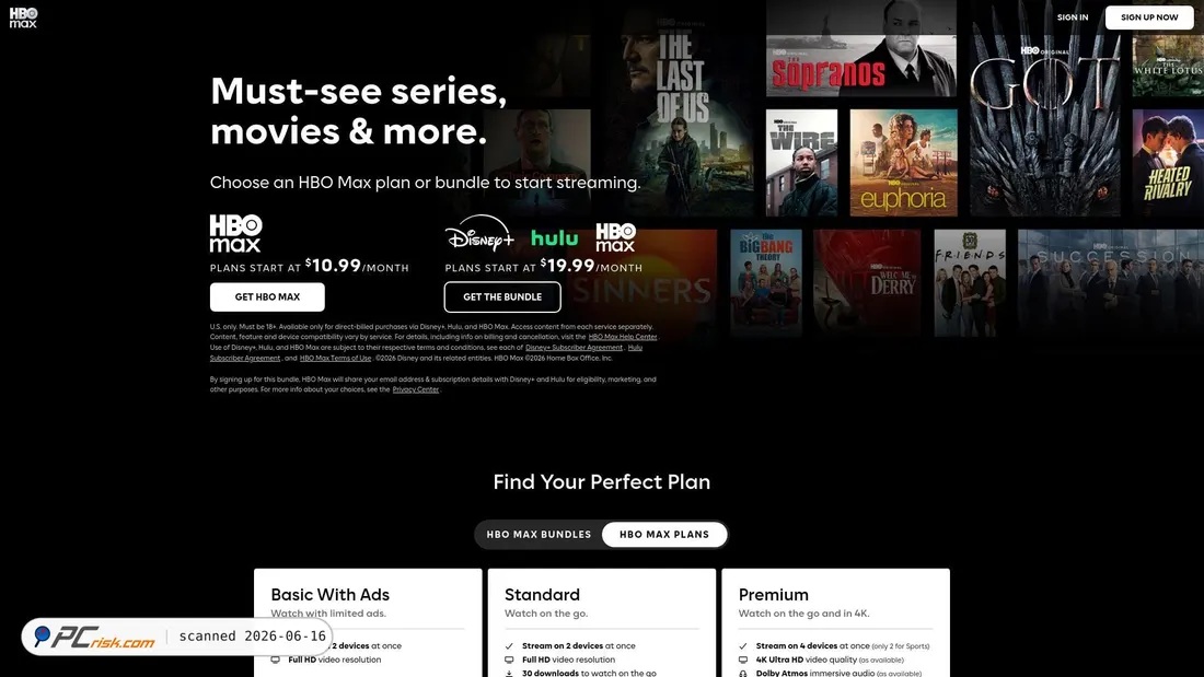 Screenshot of max.com