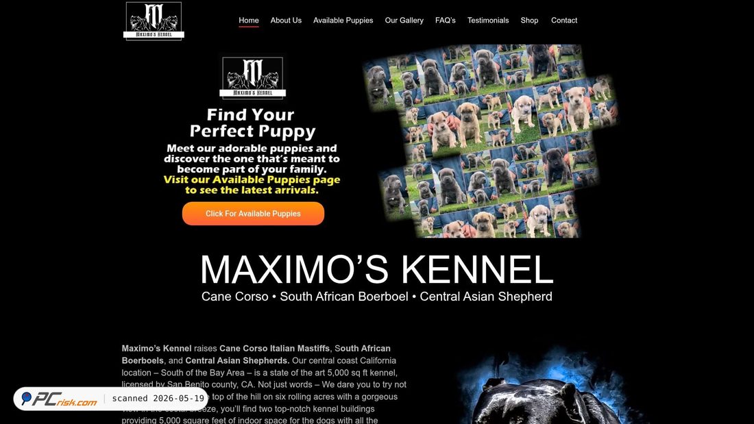 Screenshot von maximoskennel.com