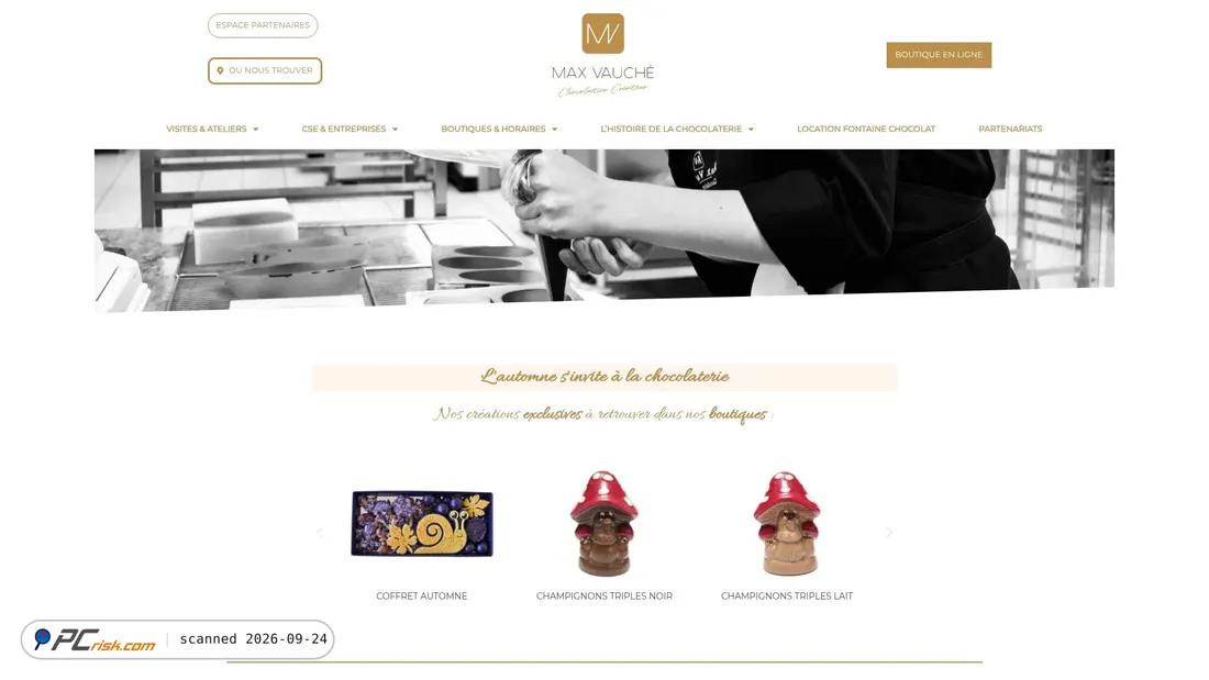 Captura de ecrã de maxvauche-chocolatier.com