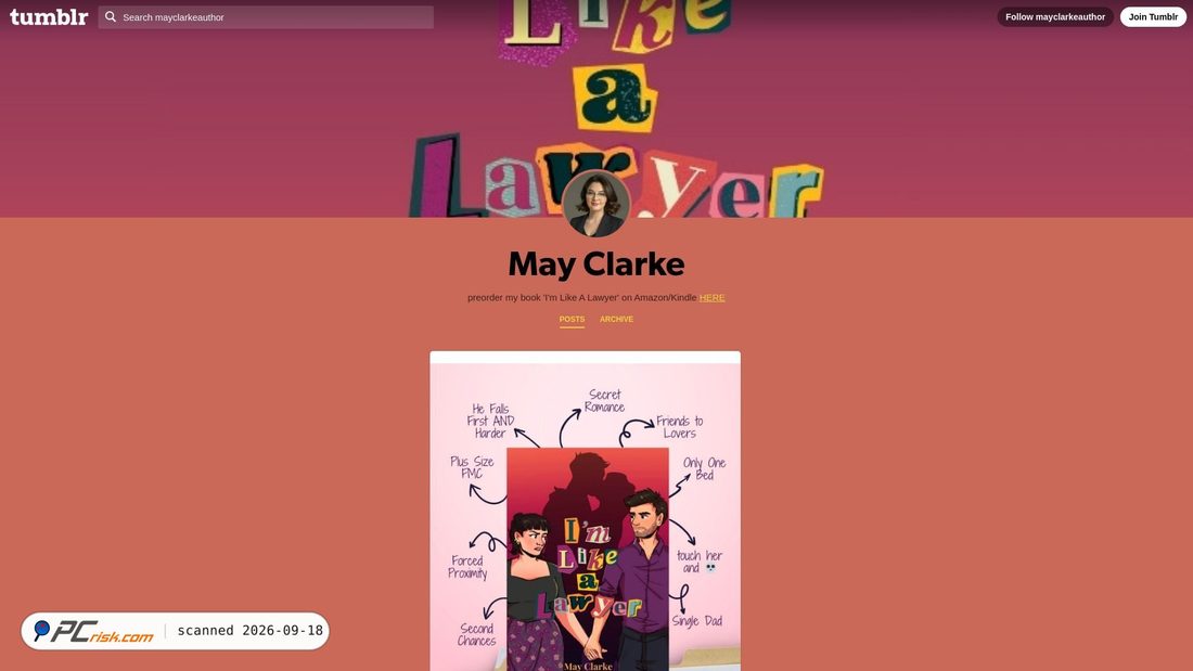Captura de ecrã de mayclarkeauthor.blog