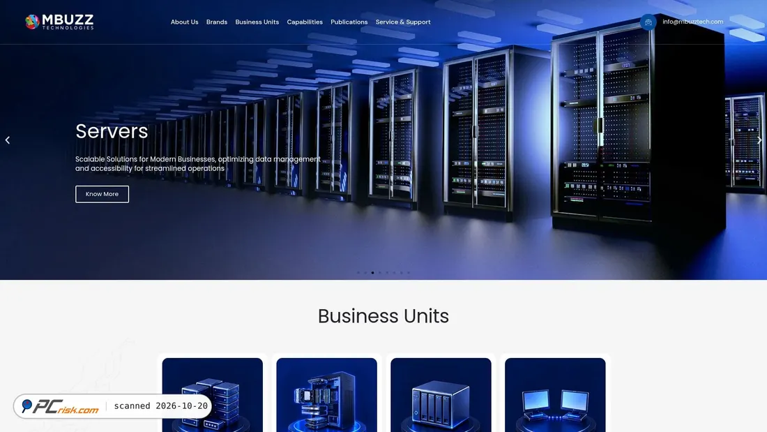 Screenshot von mbuzztech.com