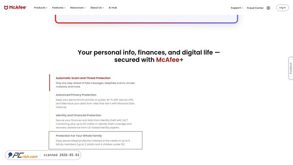 mcafee.com screenshot