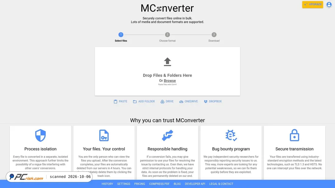Screenshot of mconverter.eu