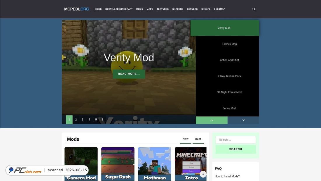 Screenshot of mcpedl.org