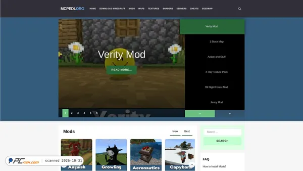 mcpedl.org screenshot