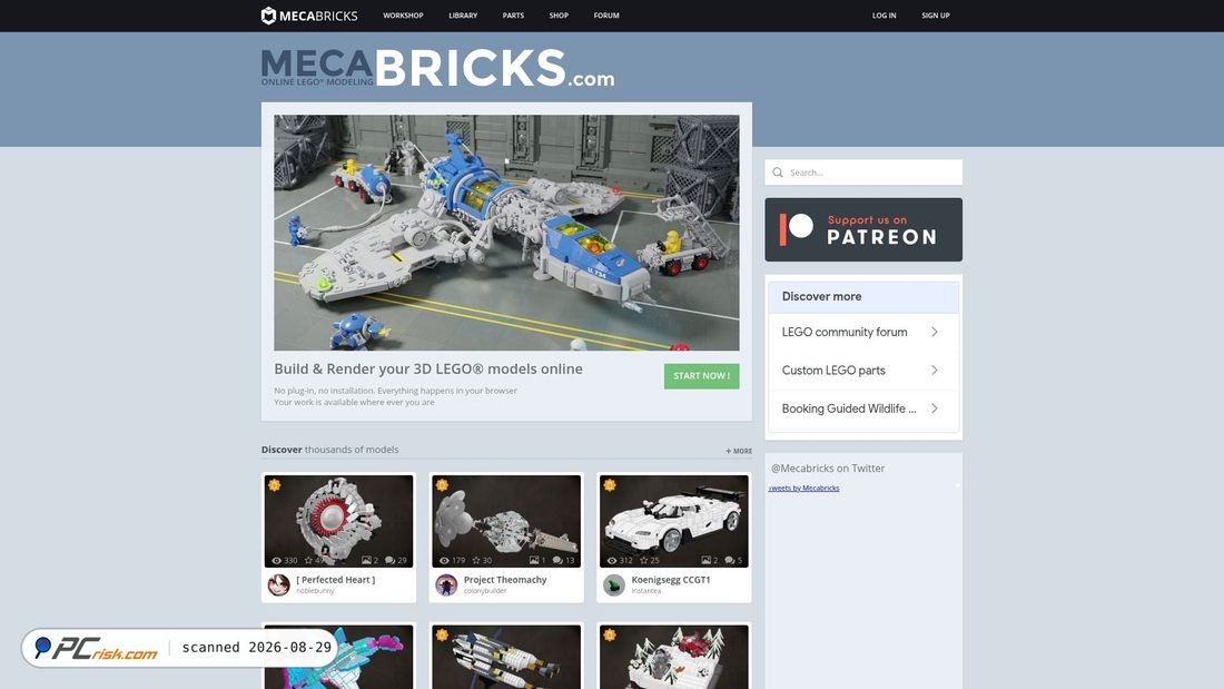 Screenshot von mecabricks.com